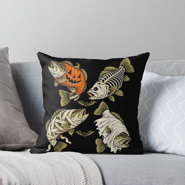 Item preview, Halloween Fish Ghost Pumpkin Skeleton Mummy Fishing designed and sold by TaraxDoolittle.