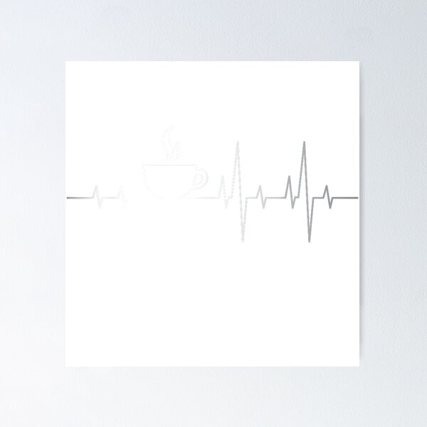 Item preview, Heartbeat Flatline Coffee Lover T-Shirt T-Shirt designed and sold by BlaqboyDesigns.