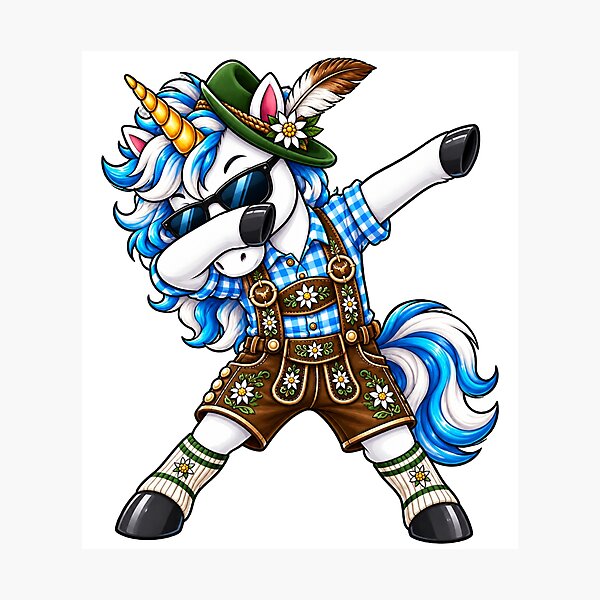 Item preview, Dabbing Unicorn Leather Pants Blue Traditional Costume Alternative designed and sold by Radixbarny.