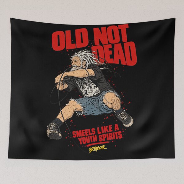 Item preview, Old Not Dead Smeels Like A Youth Spirits - Funny Grunge Parody designed and sold by BRTHRCNK01.