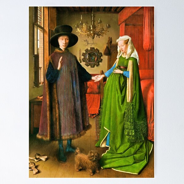 Item preview, The Arnolfini Portrait by Jan van Eyck made more vibrant designed and sold by CristalleLisa.