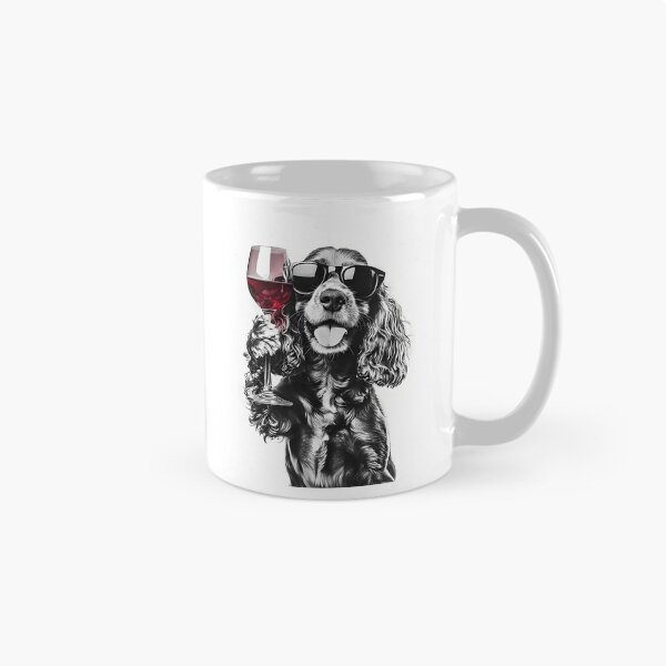 Item preview, Cocker Spaniel Dog Drinking Red Wine  Wearing Sunglasses designed and sold by uyndonG-rey.