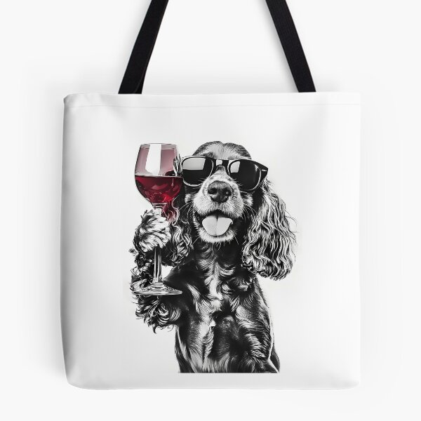 Item preview, Cocker Spaniel Dog Drinking Red Wine  Wearing Sunglasses designed and sold by uyndonG-rey.
