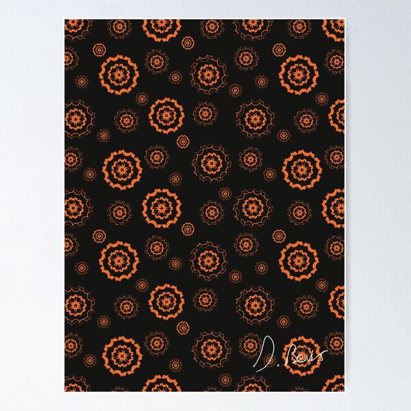 Item preview, Snowflakes Pattern 2 - Halloween Orange and Black designed and sold by Daniel Bevis Design.