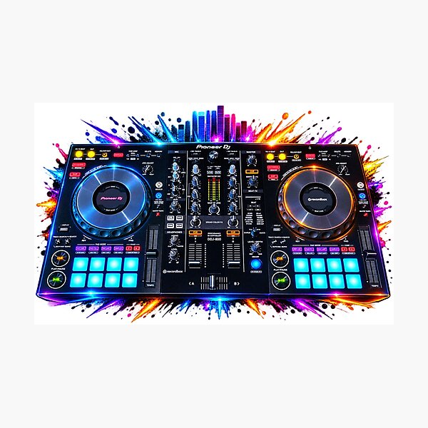 Item preview, Neon DJ Controller Music Mixing Deck designed and sold by Tee-Shirt-Topia.