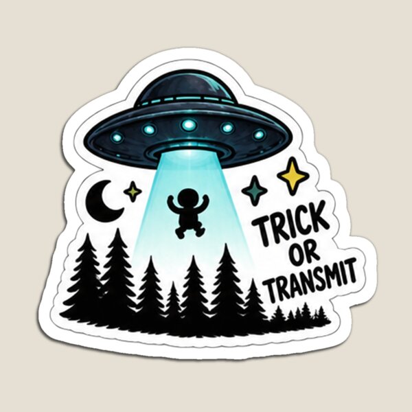 Item preview, Trick or Transmit – Retro Sci-Fi Halloween designed and sold by L.A.T Universe.