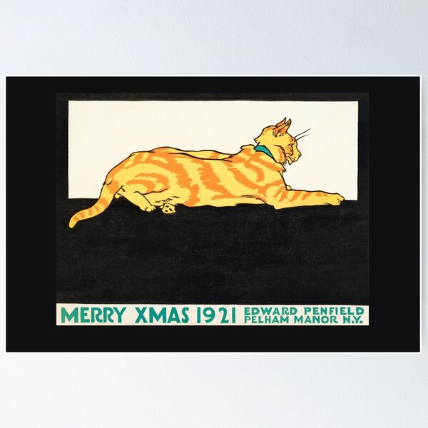 Item preview, Merry Xmas 1921 by Edward Penfield – Vintage Christmas Poster designed and sold by EmeraldeaArt.