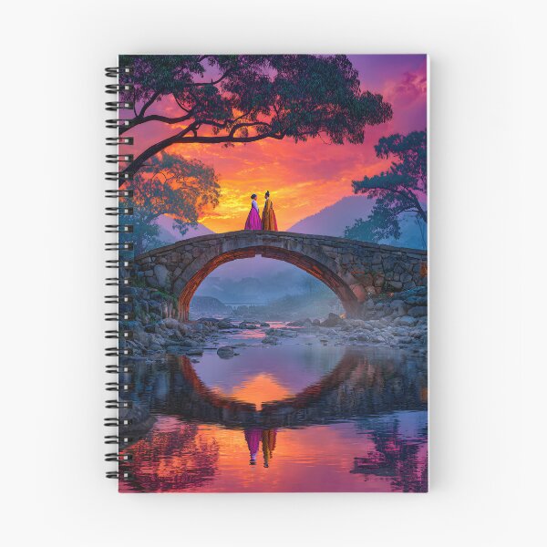 Item preview, Mesmerizing Sunset on a Serene Stone Bridge designed and sold by Artessie.