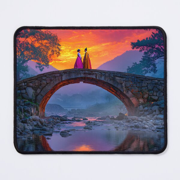 Item preview, Mesmerizing Sunset on a Serene Stone Bridge designed and sold by Artessie.