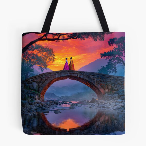 Item preview, Mesmerizing Sunset on a Serene Stone Bridge designed and sold by Artessie.