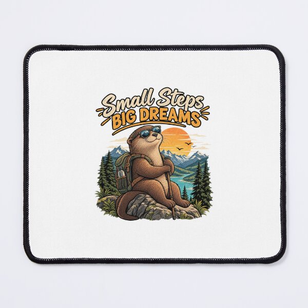 Item preview, Otter Hiking Mountain Adventure Vintage Illustration designed and sold by lovepower.