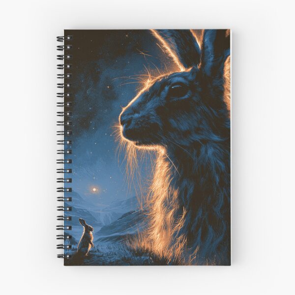 Item preview, Mystical Glowing Hare Starry Night Landscape designed and sold by NicolasGlowArt.