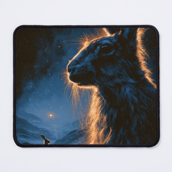 Item preview, Mystical Glowing Hare Starry Night Landscape designed and sold by NicolasGlowArt.