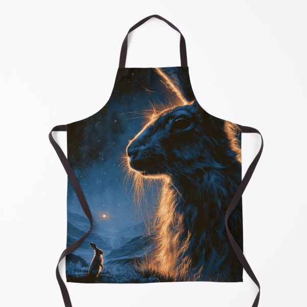 Item preview, Mystical Glowing Hare Starry Night Landscape designed and sold by NicolasGlowArt.