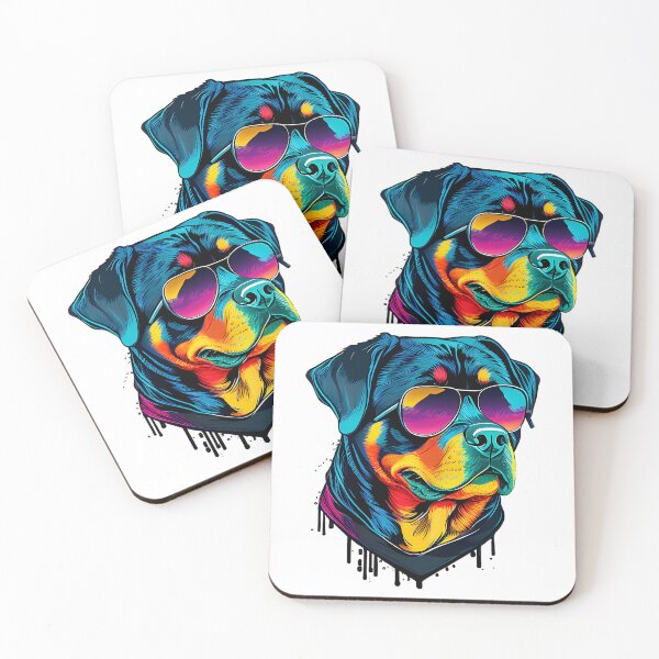 Item preview, Colorful Kawaii Cool Puppy Dog Rottweiler Wearing Sunglasses designed and sold by uyndonG-rey.