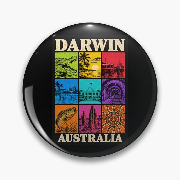 Item preview, Darwin Northern Territory Retro Travel Crocodile Mindil Beach Barramundi Australia designed and sold by Yellowriversss.