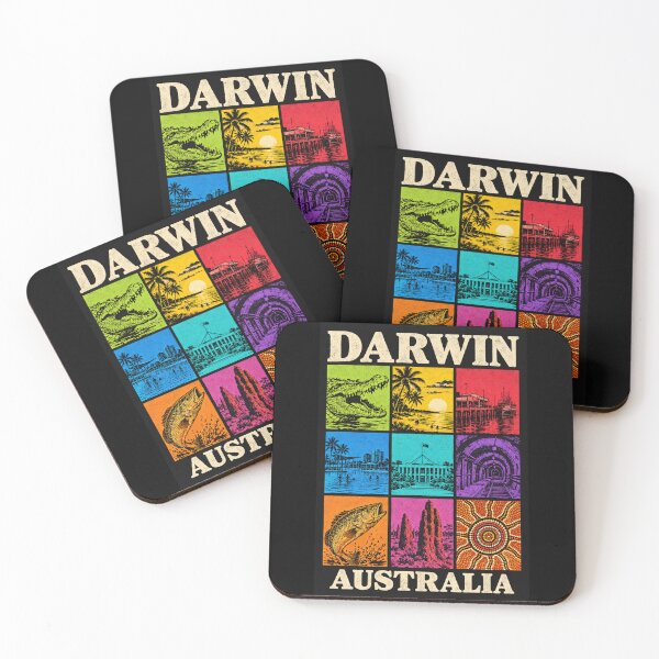 Item preview, Darwin Northern Territory Retro Travel Crocodile Mindil Beach Barramundi Australia designed and sold by Yellowriversss.