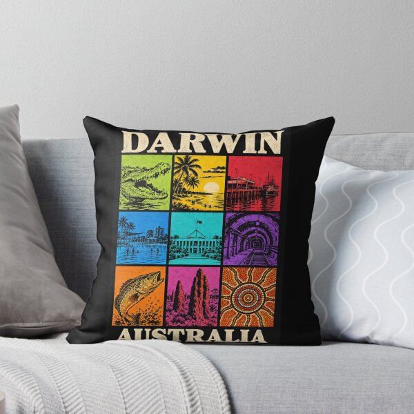 Item preview, Darwin Northern Territory Retro Travel Crocodile Mindil Beach Barramundi Australia designed and sold by Yellowriversss.