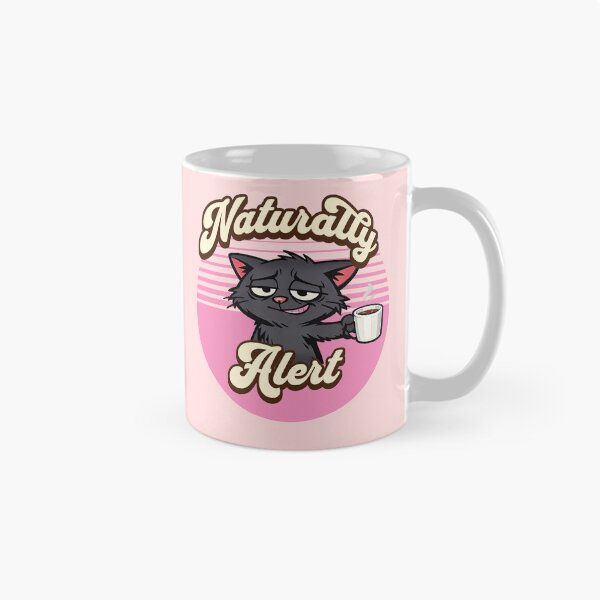 Item preview, Naturally Alert Funny Coffee Cat Illustration designed and sold by littleblued.