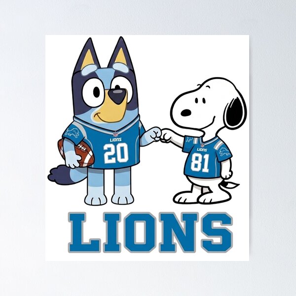 Item preview,  Bluey And Snoopy Detroit Football Buddies designed and sold by DamianRoy88.