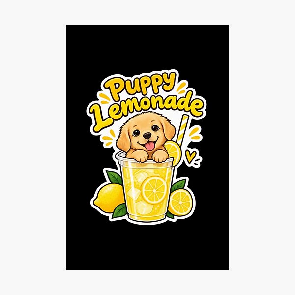 Item preview, Cute Puppy Lemonade – Adorable Dog Drinking Lemonade Summer Sticker designed and sold by trendydesign422.