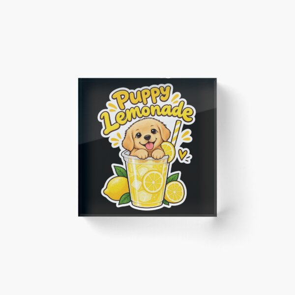 Item preview, Cute Puppy Lemonade – Adorable Dog Drinking Lemonade Summer Sticker designed and sold by trendydesign422.