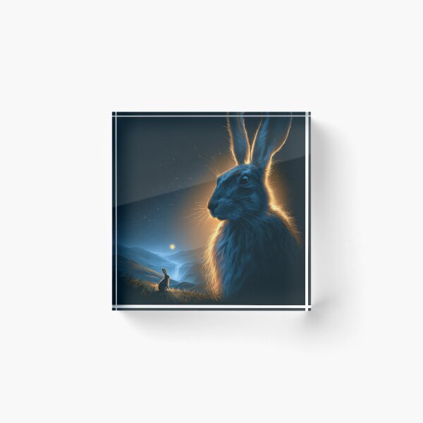 Item preview, Mystical Night Hare Moonlit Rabbit Fantasy Art designed and sold by NicolasGlowArt.