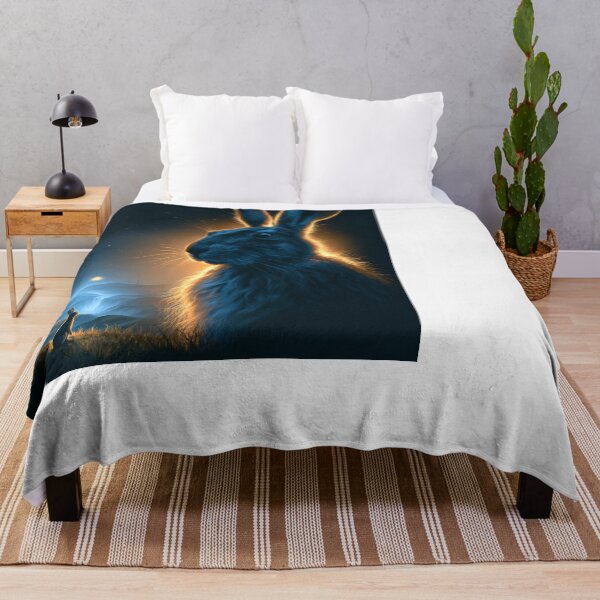 Item preview, Mystical Night Hare Moonlit Rabbit Fantasy Art designed and sold by NicolasGlowArt.