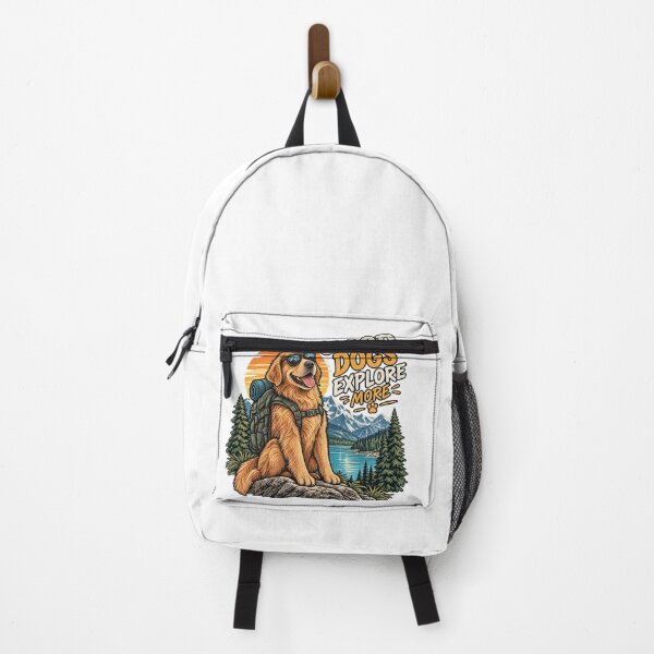 Artikelvorschau, Golden Retriever Wanderabenteuer Vintage-Bergillustration entworfen und verkauft von lovepower.
