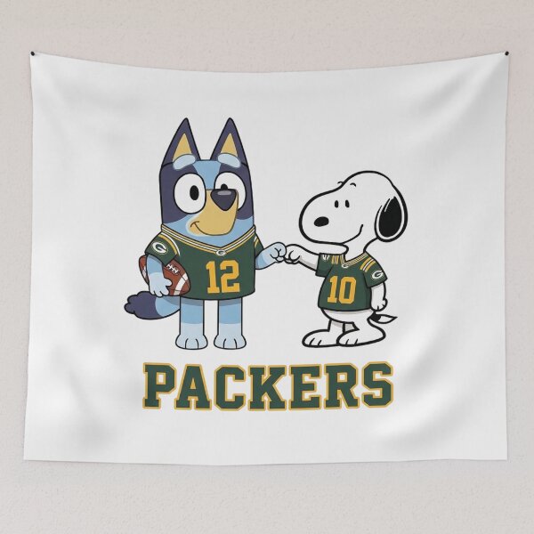 Item preview, Bluey And Snoopy Green Bay Football Buddies designed and sold by DamianRoy88.