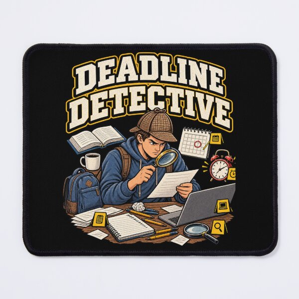 Item preview, Deadline Detective – Funny College Student Study Humor designed and sold by Print-Mingle01.