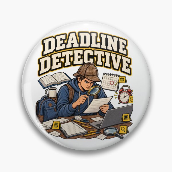 Item preview, Deadline Detective – Funny College Student Study Humor designed and sold by Print-Mingle01.