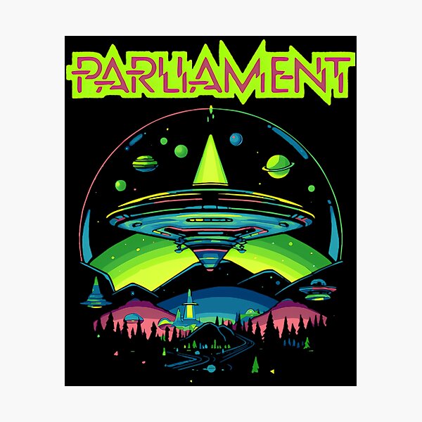Aperçu de l'œuvre Parliament Funkadelics Mothership U.F.O Rock Funk Throwback créée et vendue par 16yoTalent.