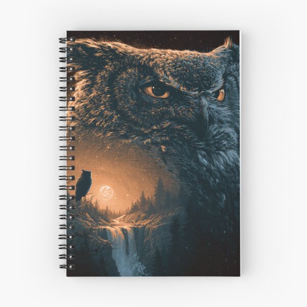 Item preview, Majestic Owl Forest Waterfall Night Sky Art designed and sold by NicolasGlowArt.