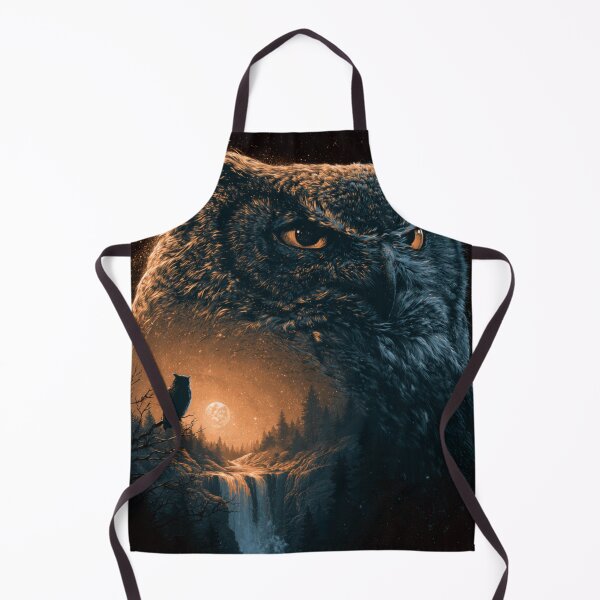 Item preview, Majestic Owl Forest Waterfall Night Sky Art designed and sold by NicolasGlowArt.