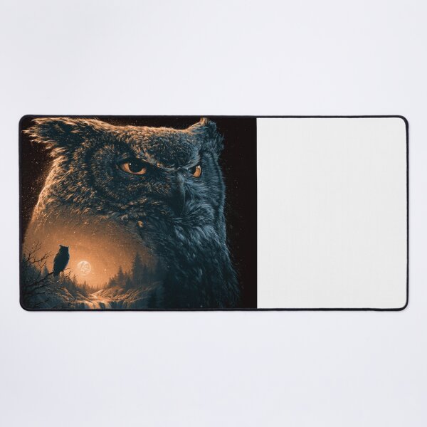 Item preview, Majestic Owl Forest Waterfall Night Sky Art designed and sold by NicolasGlowArt.