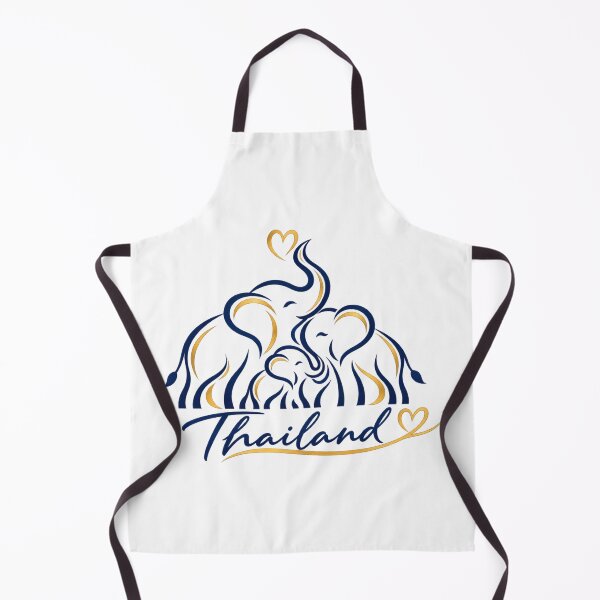 Item preview, Cute Thai Elephant Family Love Gold Navy Line Art designed and sold by Nicha Studio.
