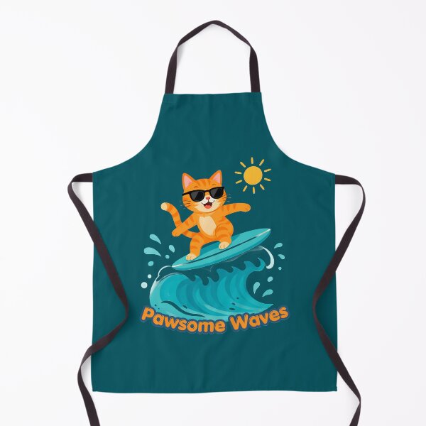 Item preview, Pawsome Waves Cute Surfing Ginger Cat Beach Summer Vibe T-Shirt & Print designed and sold by SeJaa.