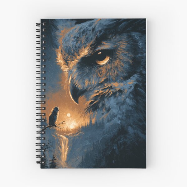 Item preview, Majestic Owl Forest Night Sky Waterfall Art designed and sold by NicolasGlowArt.