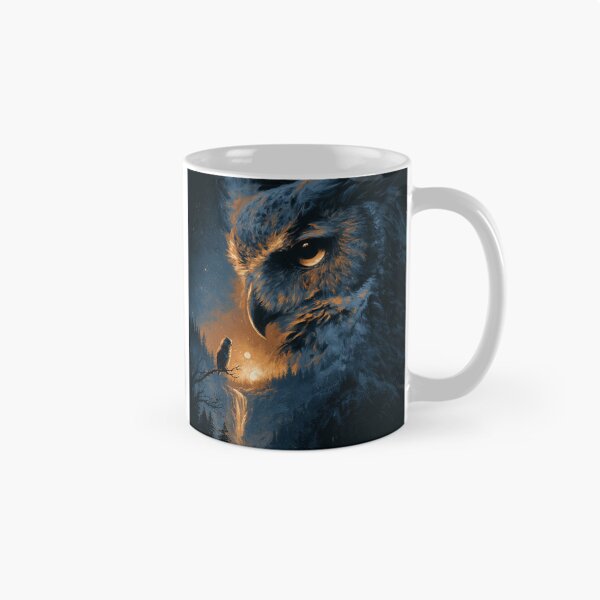 Item preview, Majestic Owl Forest Night Sky Waterfall Art designed and sold by NicolasGlowArt.