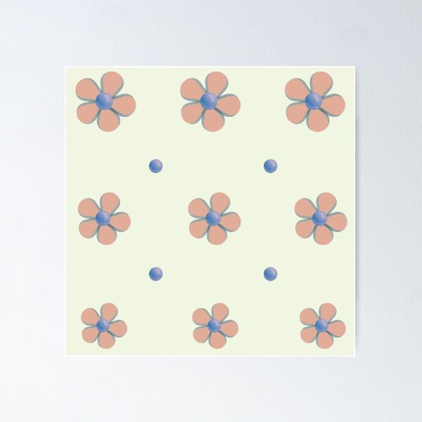 Item preview, Pink Blue Flowers, Pink Floral Patterns, Floral Artwork designed and sold by Art Shimmers.