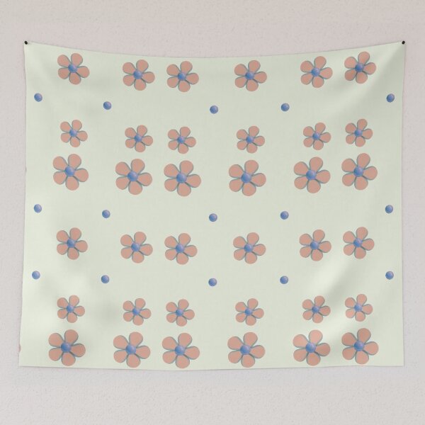 Item preview, Pink Blue Flowers, Pink Floral Patterns, Floral Artwork designed and sold by Art Shimmers.