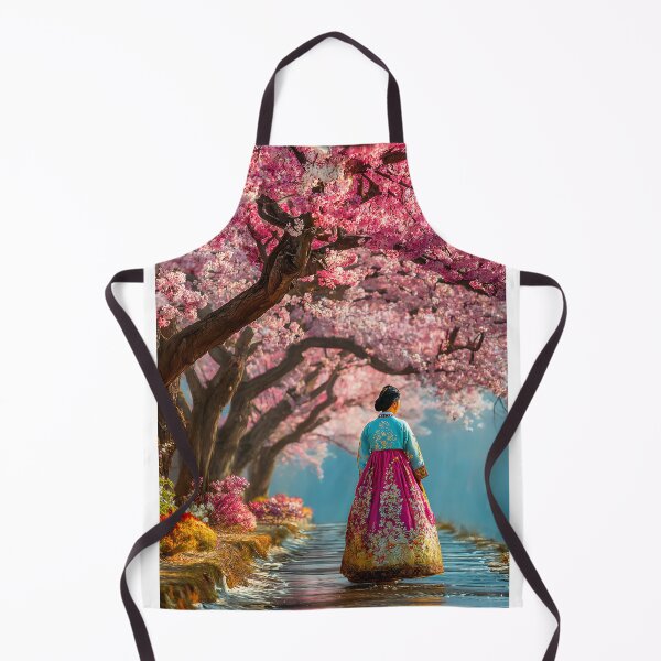 Item preview, Enchanting Cherry Blossom Path with Traditional Dress designed and sold by Artessie.