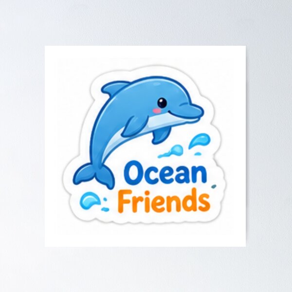 Item preview, Cute Dolphin Ocean Friends Marine Life designed and sold by LearnFunStore.