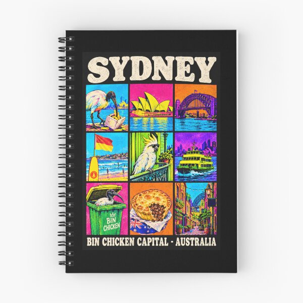 Item preview, Sydney Australia Retro Travel Bin Chicken Opera House Harbour Bridge Meat Pie designed and sold by Yellowriversss.