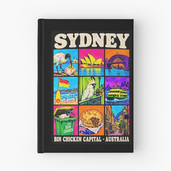 Item preview, Sydney Australia Retro Travel Bin Chicken Opera House Harbour Bridge Meat Pie designed and sold by Yellowriversss.