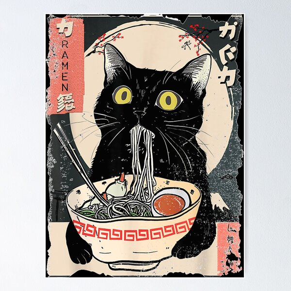 Item preview, Kawaii Cat Eating Ramen Noodles Funny Anime Gift Girls Teens designed and sold by NgumohaLanke.
