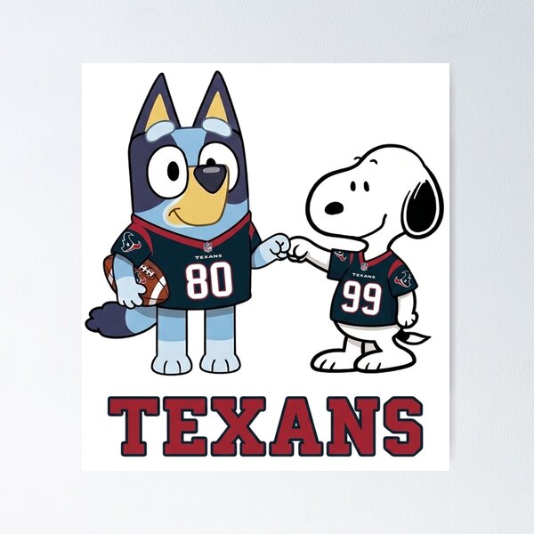 Item preview, Bluey And Snoopy Houston Football Buddies designed and sold by DamianRoy88.