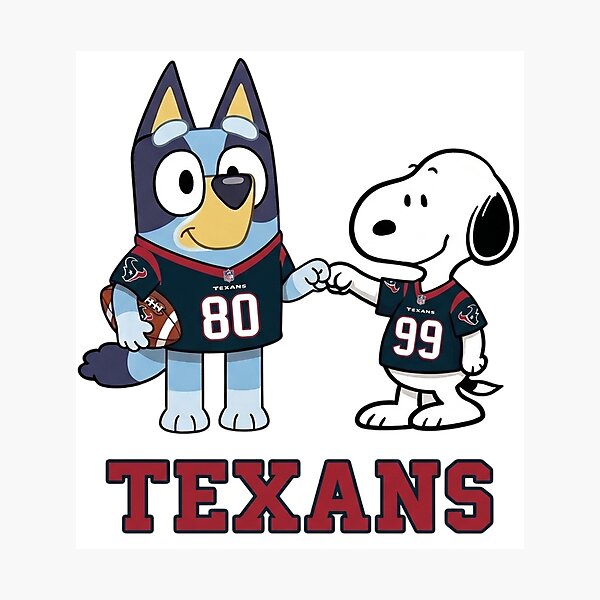 Item preview, Bluey And Snoopy Houston Football Buddies designed and sold by DamianRoy88.