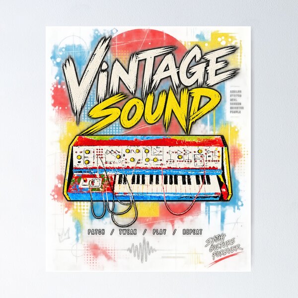 Item preview, Vintage Sound – Colorful Analog Synth Patch Art designed and sold by NicolaDudich.